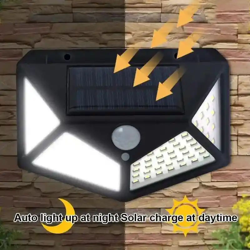 Lampara Led Solar Con Sensor De Movimiento Luz Recargable