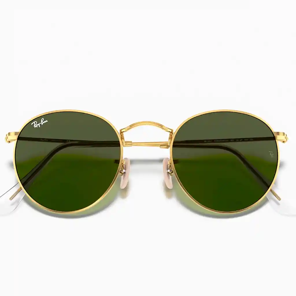 Rayban 3447 001 Round Marco Dorado Lente Verde Talle M Ray Ban Ray-ban Gafas De Sol