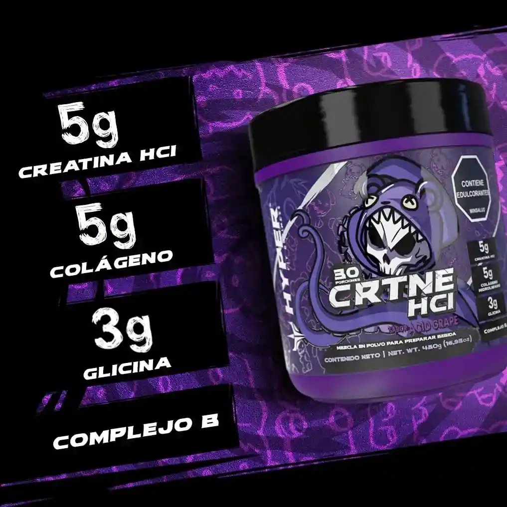 Creatina Hcl Hyper Sabor Uva Ácida