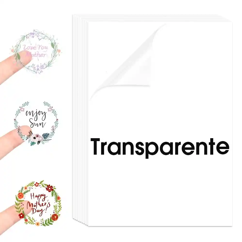 Papel Carta Adhesivo Transparente Para Impresión En Inkjet