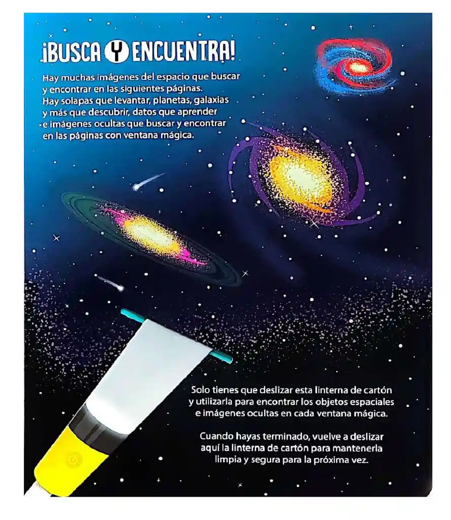 Libro Educativo De Busca Y Encuentra El Espacio Con Linterna