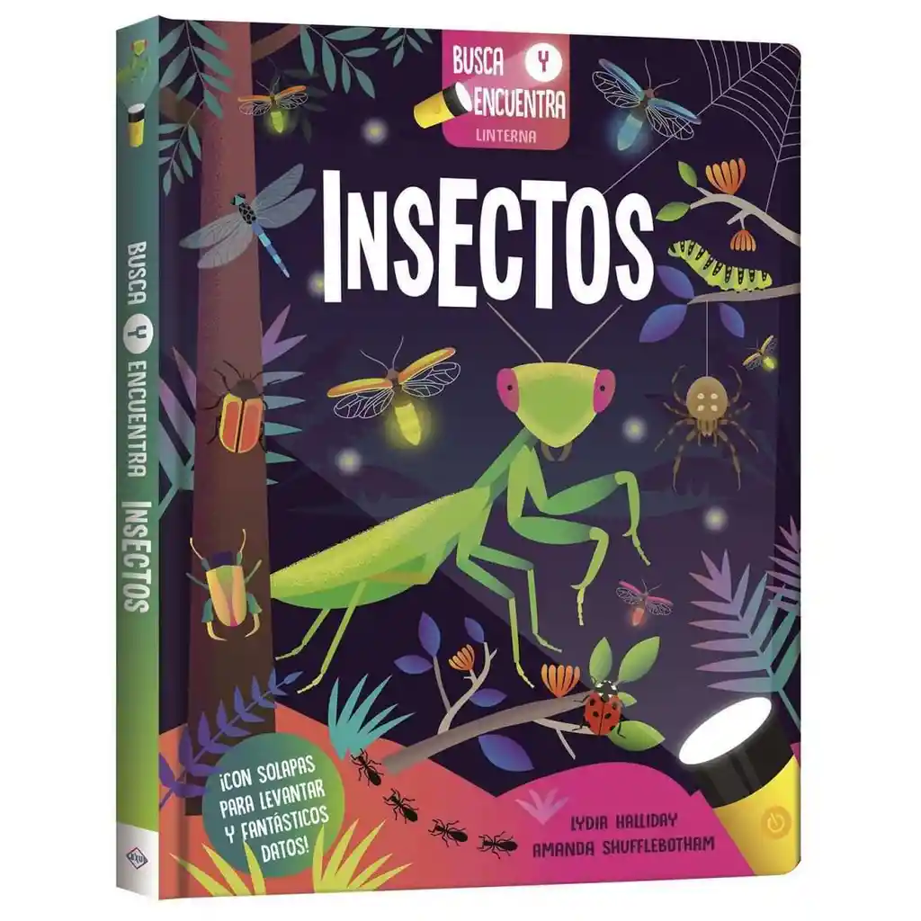 Libro Educativo De Busca Y Encuentra Insectos Con Linterna