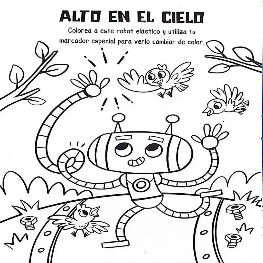 Libro Infantil De Colorear Robots Carreras Dinosaurios Niños