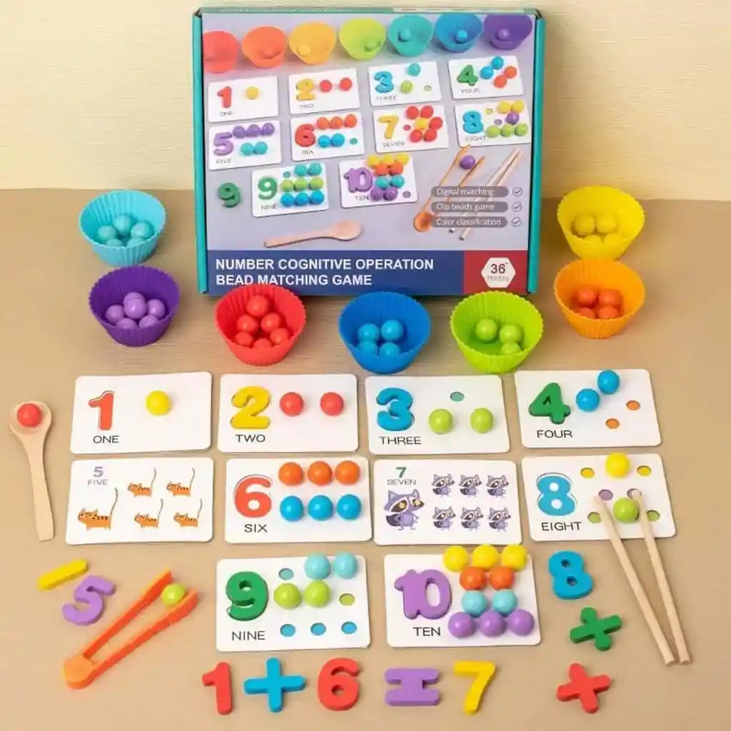 Juego Didactico De Matematicas Numeros En Ingles Montessori Para Niños