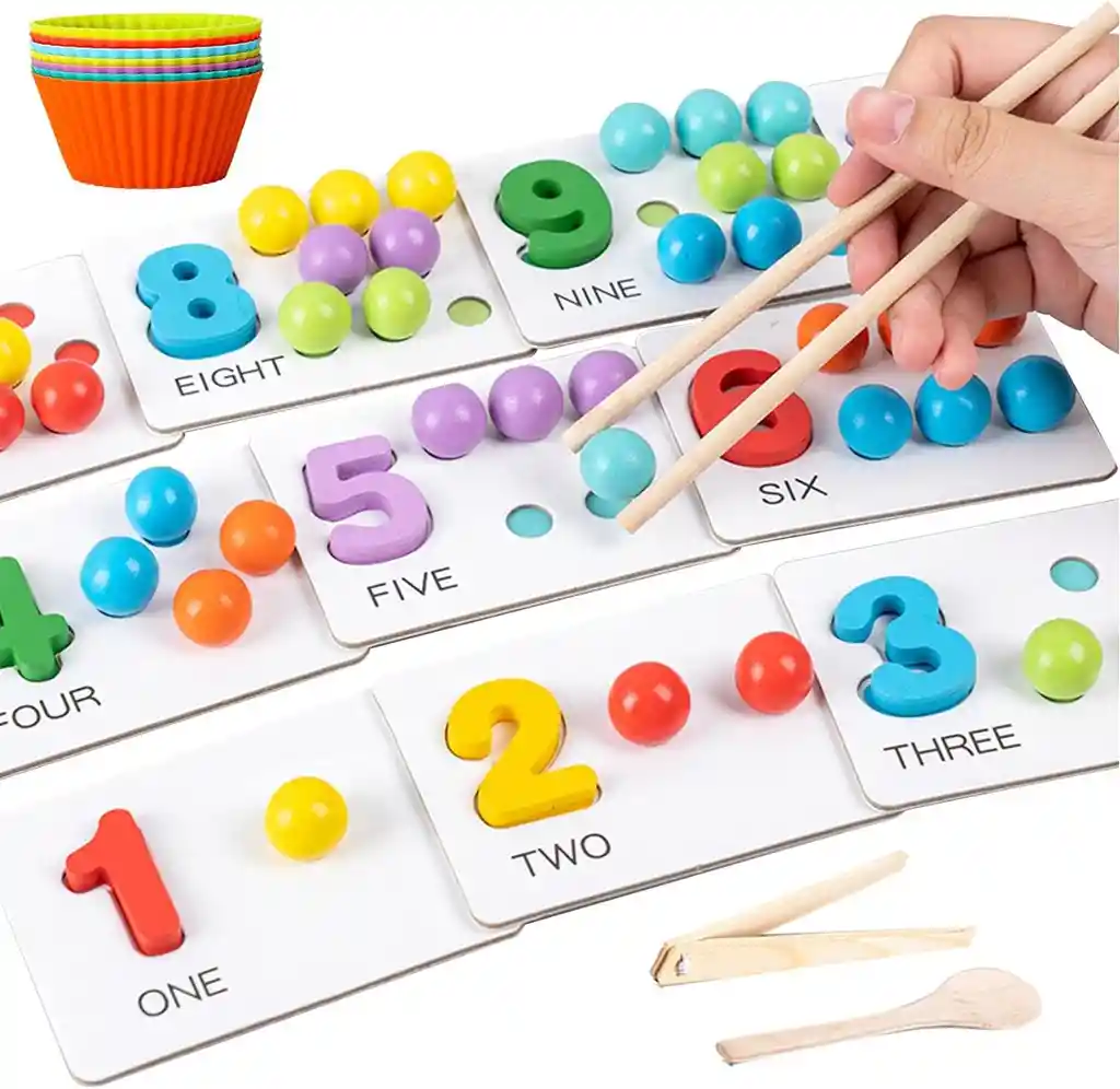 Juego Didactico De Matematicas Numeros En Ingles Montessori Para Niños