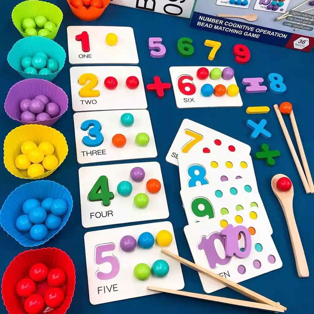 Juego Didactico De Matematicas Numeros En Ingles Montessori Para Niños