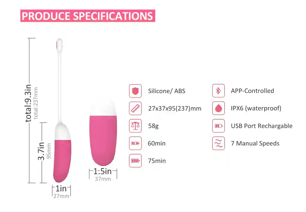 Huevo Vibrador Con App Vini Pink Magic Motion