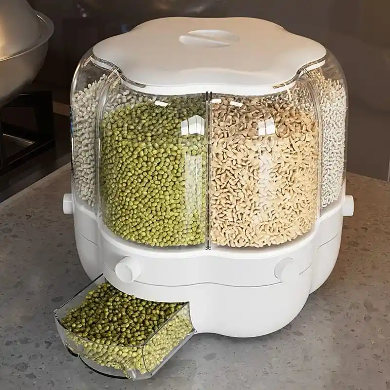 Dispensador De Arroz Giratorio De 360 Grados, Cubo De Cereales