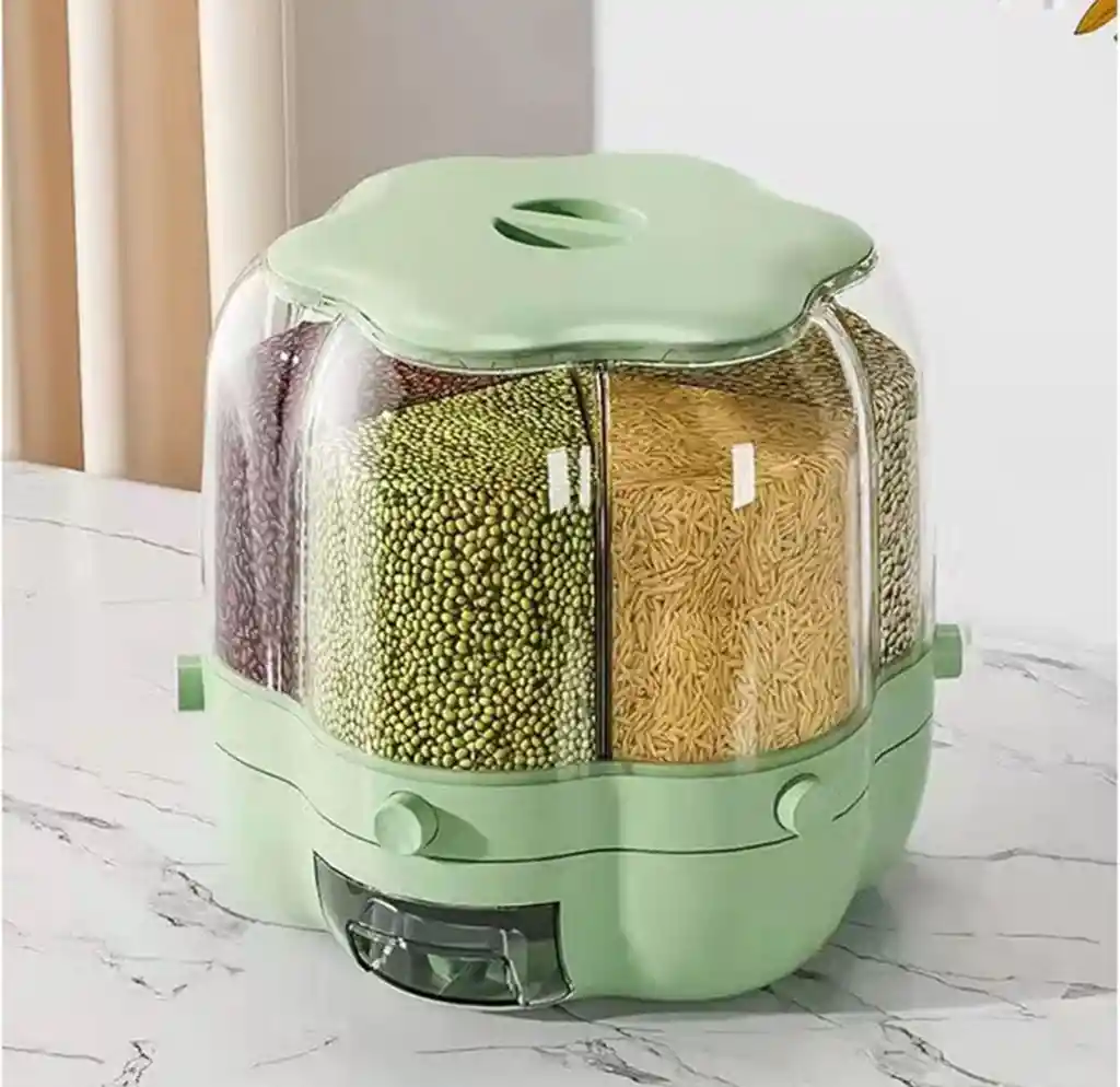 Dispensador De Arroz Giratorio De 360 Grados, Cubo De Cereales