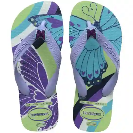 Chanclas Sandalias Havaianas Niñas Kids Fantasía Unicornio Lila Talla 27