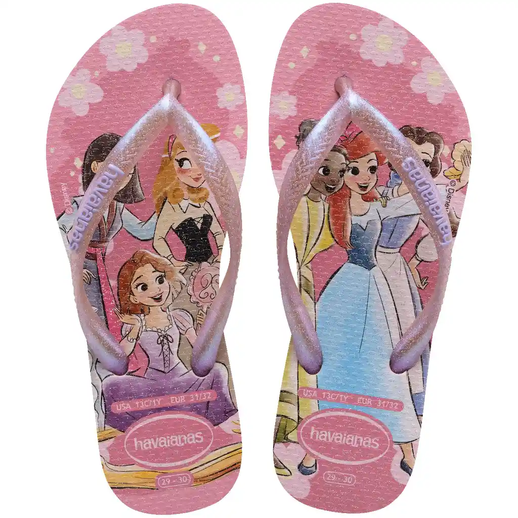 Chanclas Sandalias Havaianas Niñas Kids Princesas Rosa Talla 25