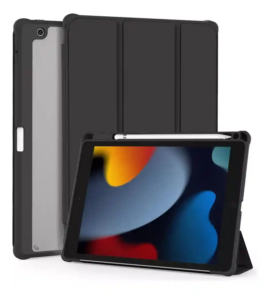 Case Smart Con Espacio Lápiz Ipad Linkon 10.2" Negro (ipad 9th)