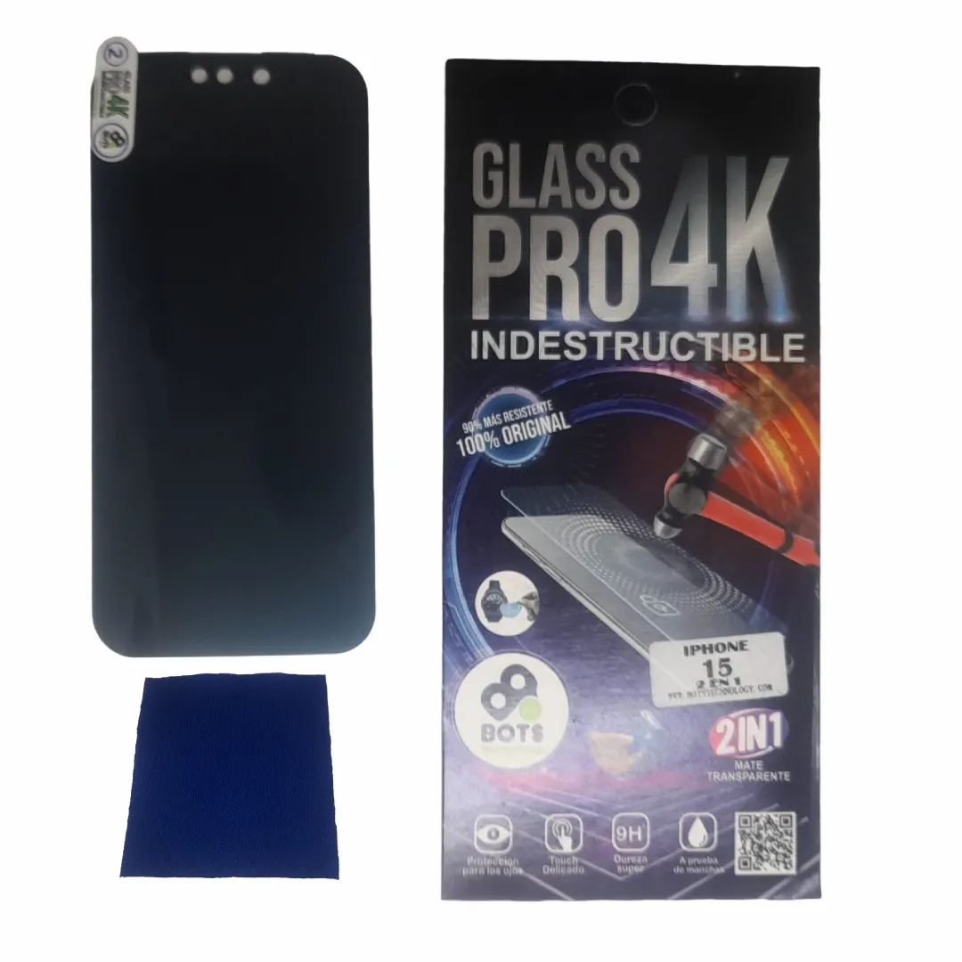 Vidrio Carbono Glass 4K iPhone 15