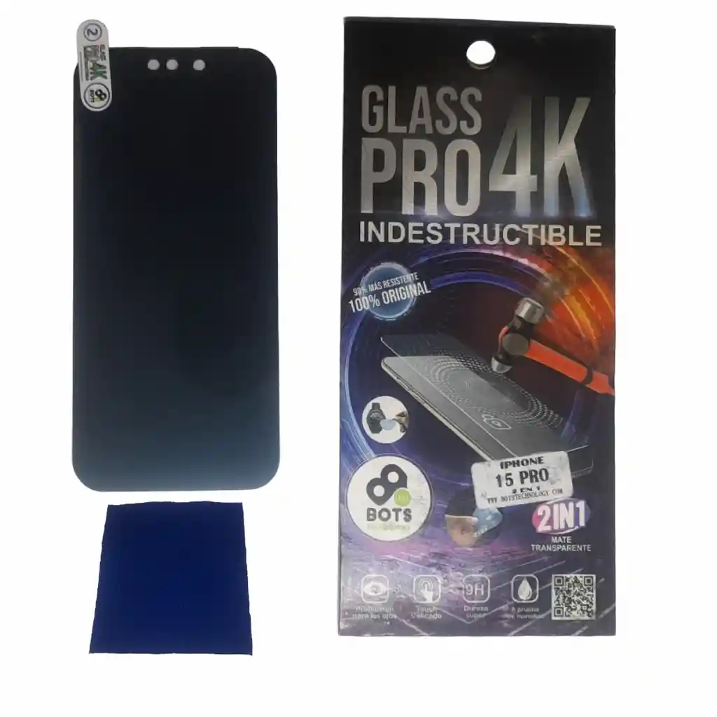 Vidrio Protector Glass 4k Indistructible Iphone 15 Pro