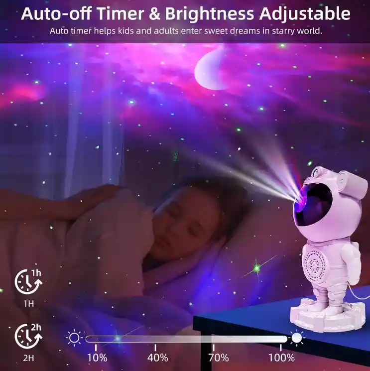 Astronauta Proyector De Galaxias Para Niños Con Parlante Bluetooh