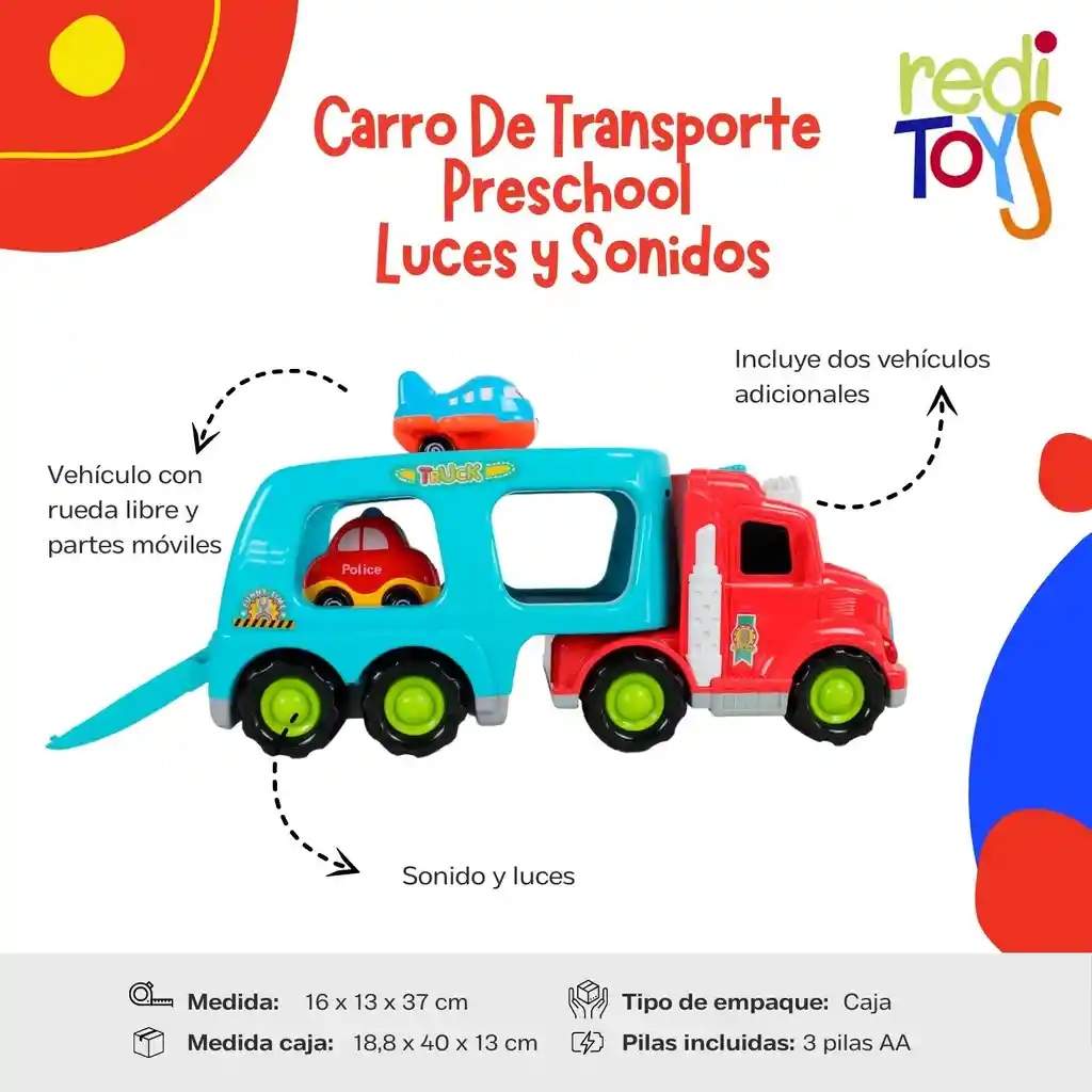 Carro De Transporte Preschool Con Luces Y Sonidos