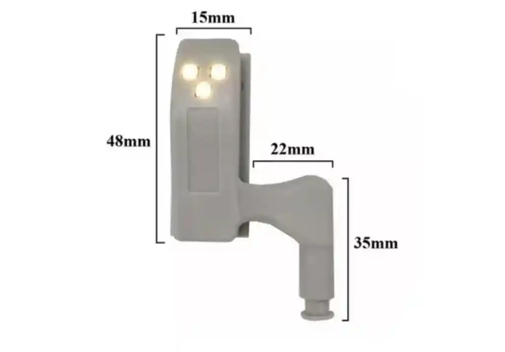 Luz Led Bisagra Sensor Lámpara Closet Armario Gris