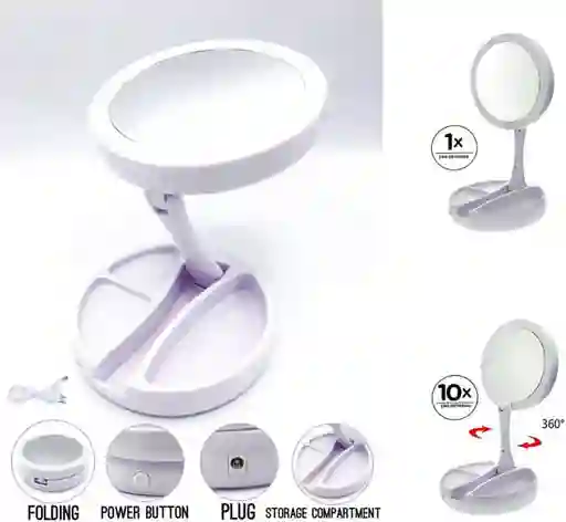 Espejo My Fold Jin Ge Con Aumento Y Luz