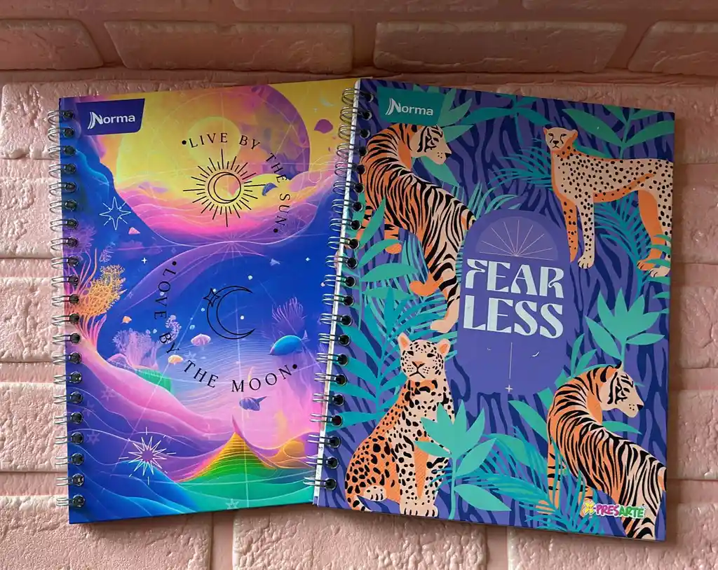 Cuaderno Argollado Cuadros Dama Grande Pasta Dura Expresarte 80 Hojas