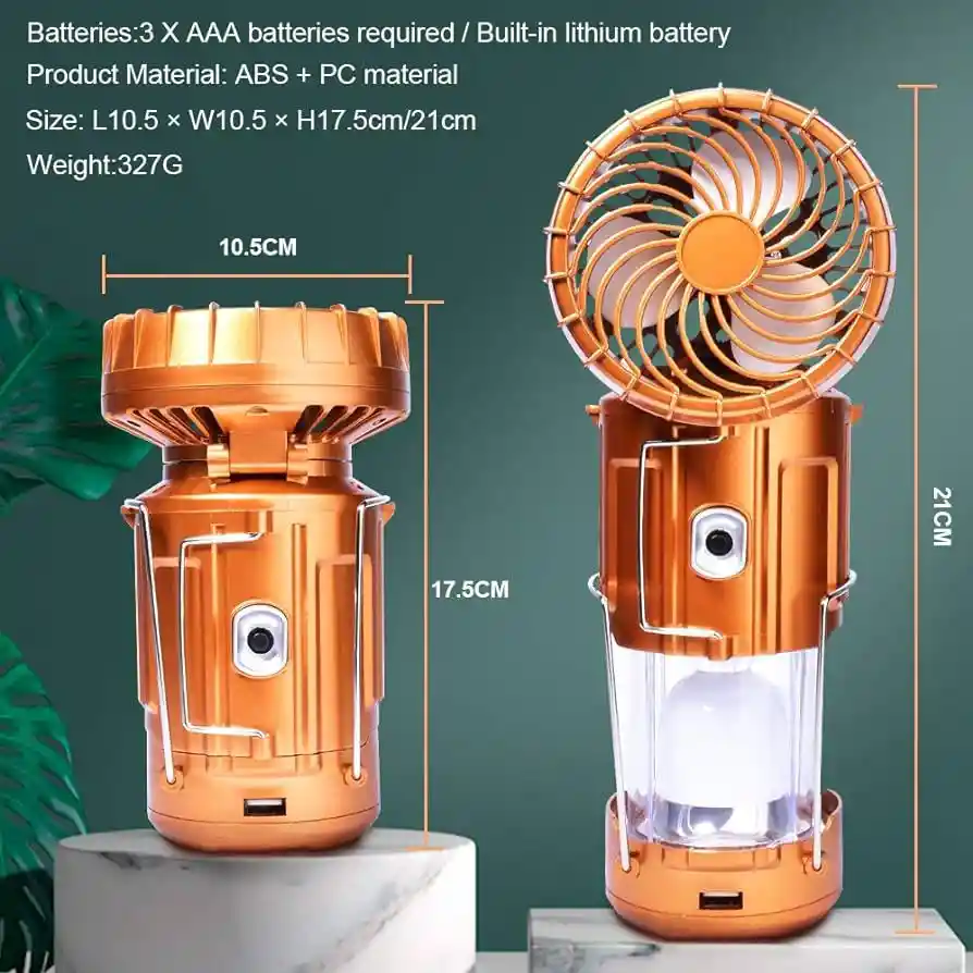 Multifuncional Ventilador Portátil Recarga-ble Usb Solares