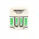 Cargador De Pilas Doble Ironbat Aaa Aa + 4 Bateria