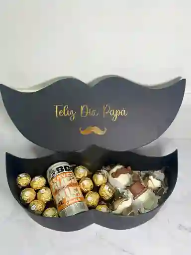 Caja Bigote Hombre Con Cerveza Bbc, Chocolates Ferrero Rocher Y Fresas Con Chocolate
