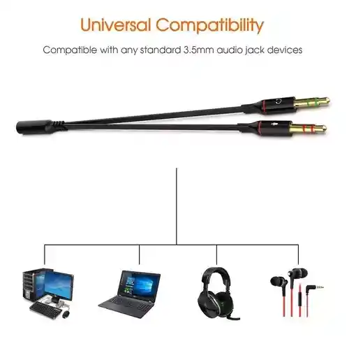 Cable Divisor De Audio Para Auriculares Con Micrófono 3.5mm