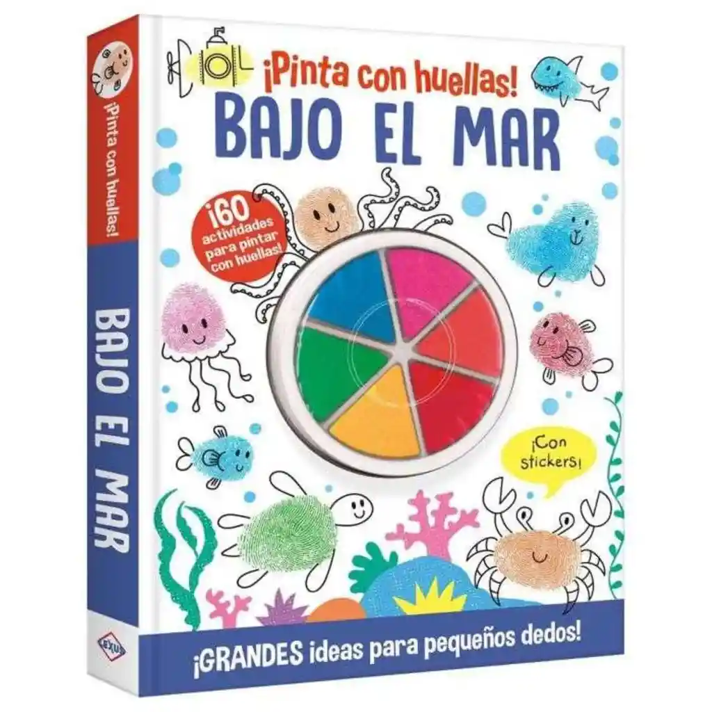 Libro Infantil Sensorial Bajo El Mar Pinta Con Huellas Niños