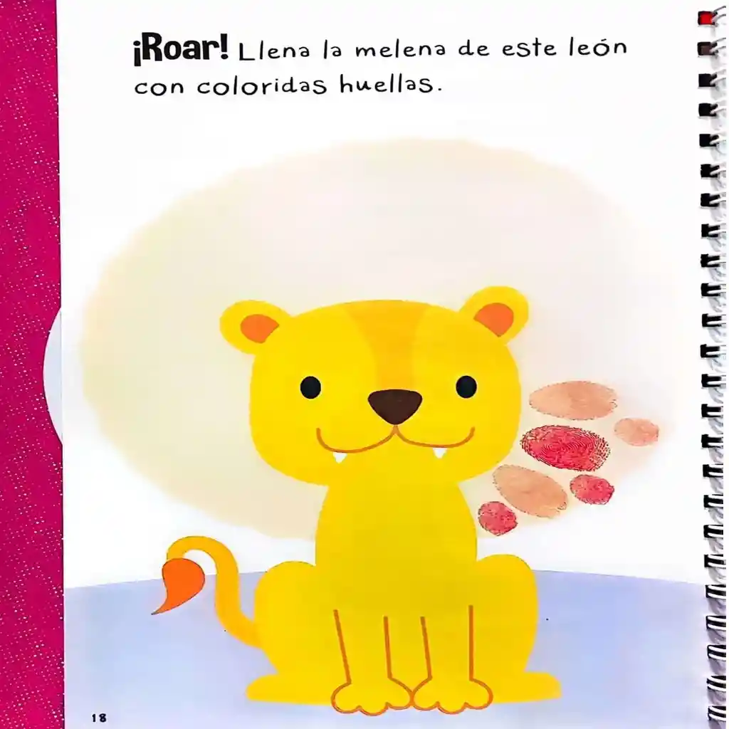 Libro Infantil Sensorial Animales Pinta Con Huellas Niños