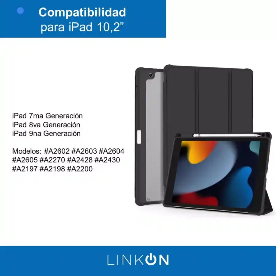 Case Smart Para Ipad Linkon 10.2" Negro (ipad 9th)