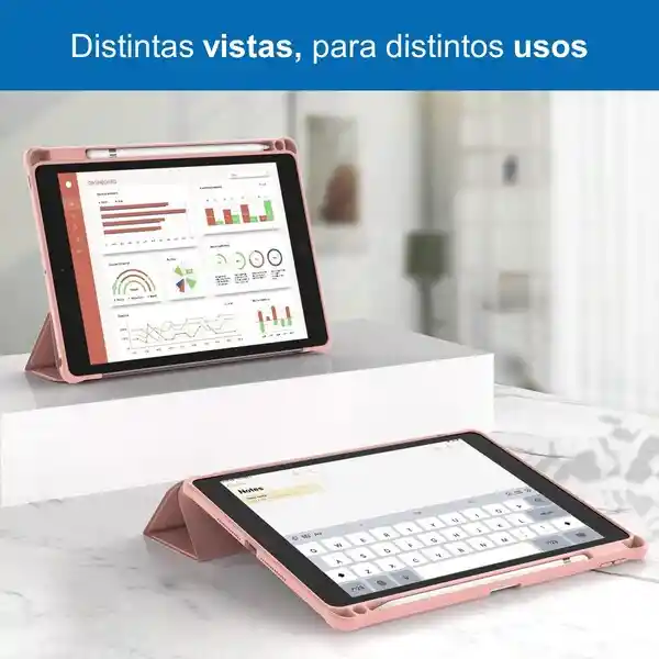 Case Smart Con Espacio Lápiz Ipad Linkon 10.2" Rosado (ipad 9th)