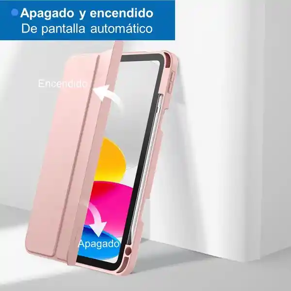 Case Smart Con Espacio Lápiz Ipad Linkon 10.9" Rosado (ipad 10th)