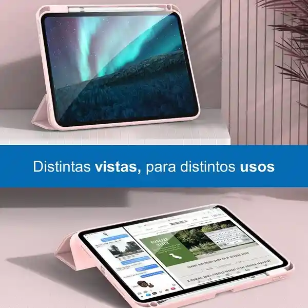 Case Smart Con Espacio Lápiz Ipad Linkon 10.9" Rosado (ipad 10th)