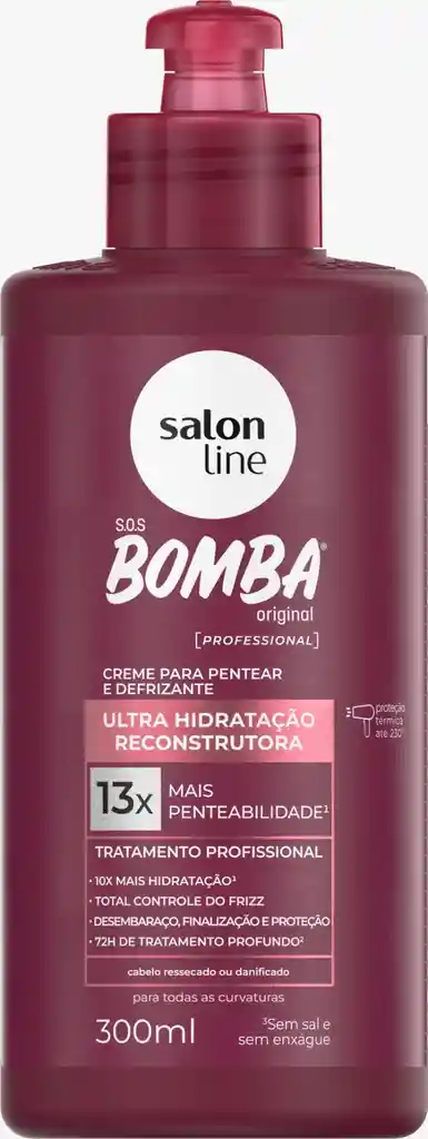 Salon Line S.o.s. Bomba Original Crema Para Peinar Y Quitar El Frizz - 10 Veces Más Peinable 300 Ml