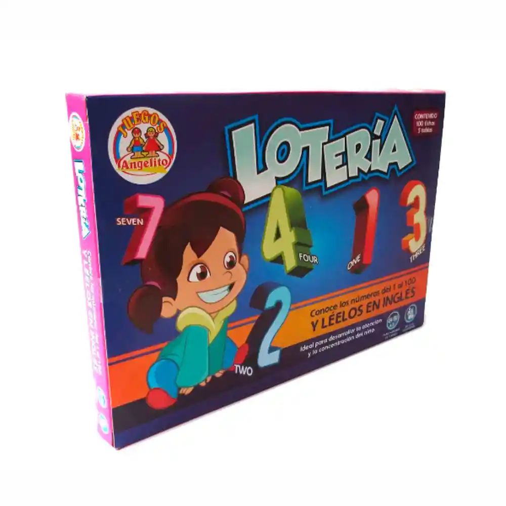 Juego Lotería Números 1 A 100 Ingles Bilingüe Didáctico Leer