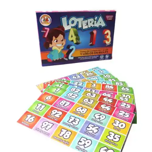 Juego Lotería Números 1 A 100 Ingles Bilingüe Didáctico Leer