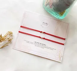 Pulsera Hilo Rojo Del Destino Acero Dorado