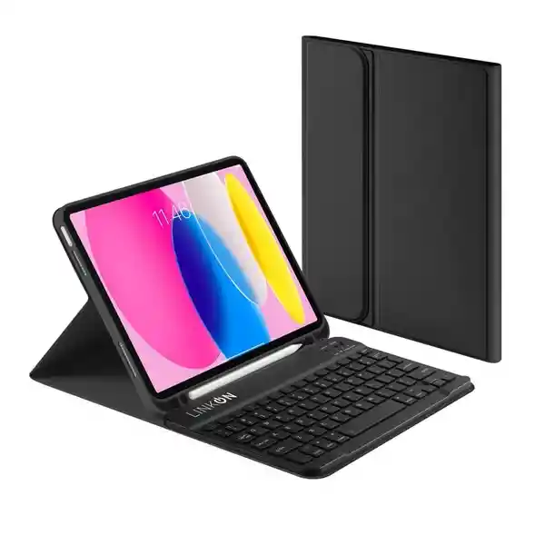 Case Smart Con Teclado Para Ipad Linkon Negro - 10.2"