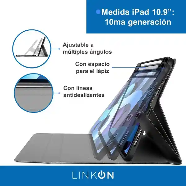 Case Smart Teclado Para Ipad Linkon Negro - 10.9