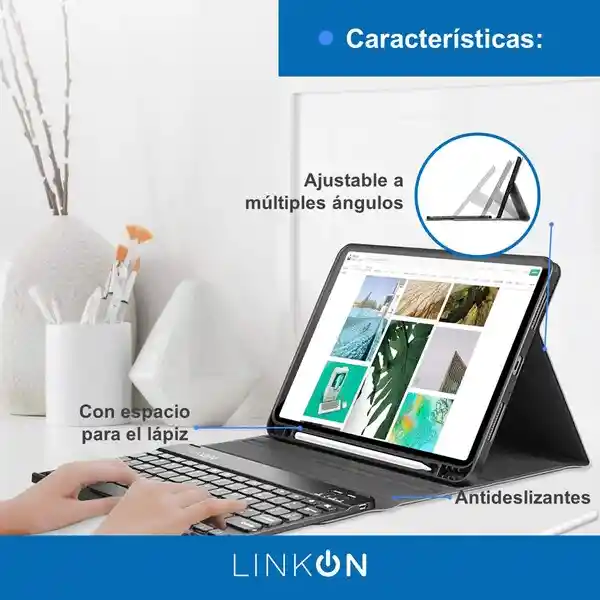 Case Smart Teclado Para Ipad Linkon Negro - 10.9