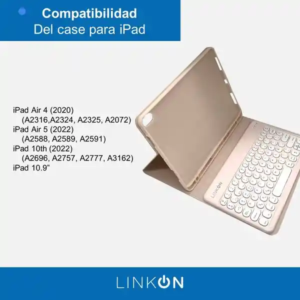 Case Smart Teclado Para Ipad Linkon Rosado - 10.9"