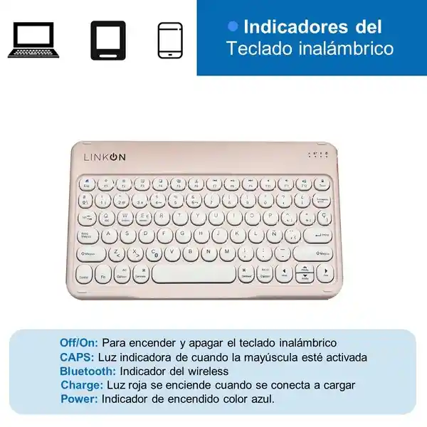 Case Smart Teclado Para Ipad Linkon Rosado - 10.9"