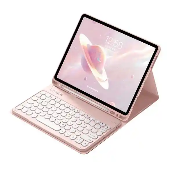 Case Smart Teclado Para Ipad Linkon Rosado - 10.2"