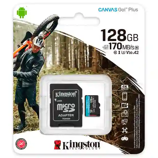 Memoria Micro Sd Kingston 128gb Canvas Go! Plus 4k (v30 A2)