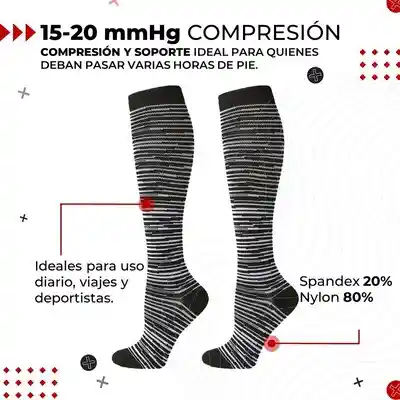 Medias Compresion Fitnics Unisex Talla S/m X 5