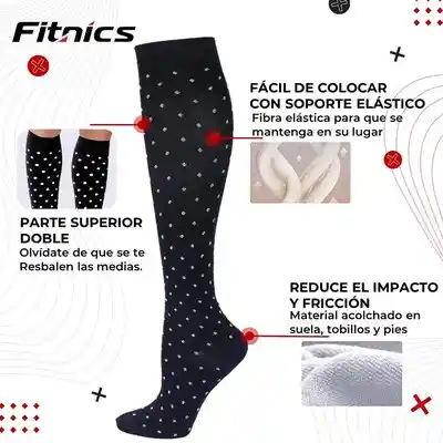 Medias Compresion Fitnics Unisex Talla S/m X 5