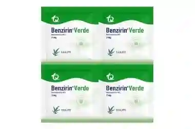 Benzirin Verde (3mg) Eucalipto Blister X 4 Pastillas