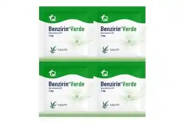 Benzirin Verde (3mg) Eucalipto Blister X 4 Pastillas