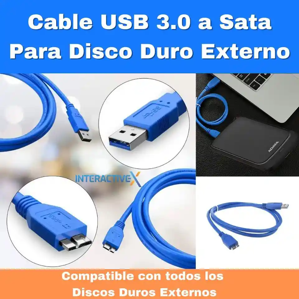 Cable Usb 3,0 A Sata Para Disco Duro Externo 1 Metro