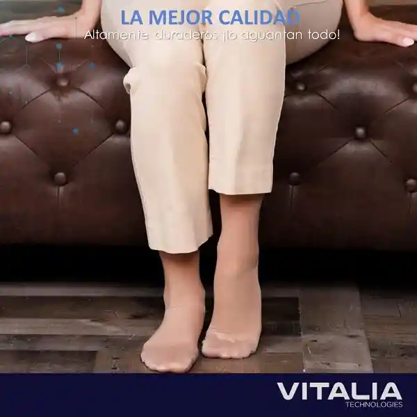 Medias Compresion Transparente Vitalia Talla S/m Set X 2